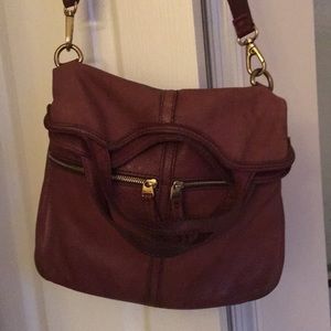 Fossil brown leather crossbody purse.